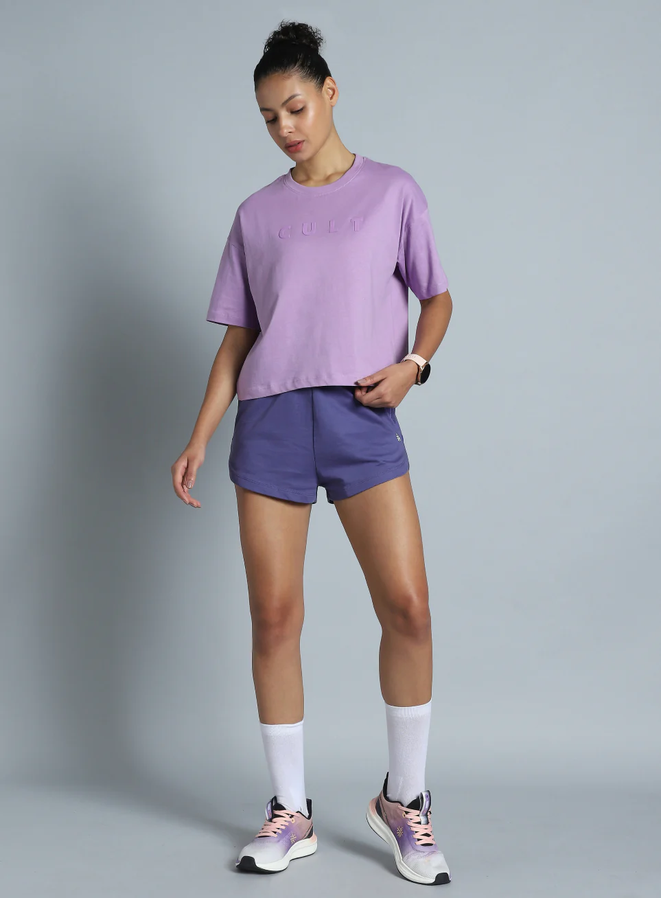 Women's Purple Tonal Branding Graphic T-shirt - Image 2
