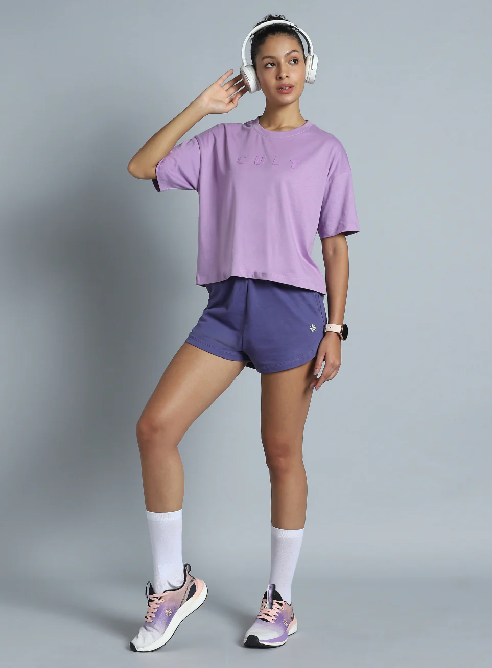 Women's Purple Tonal Branding Graphic T-shirt - Image 3