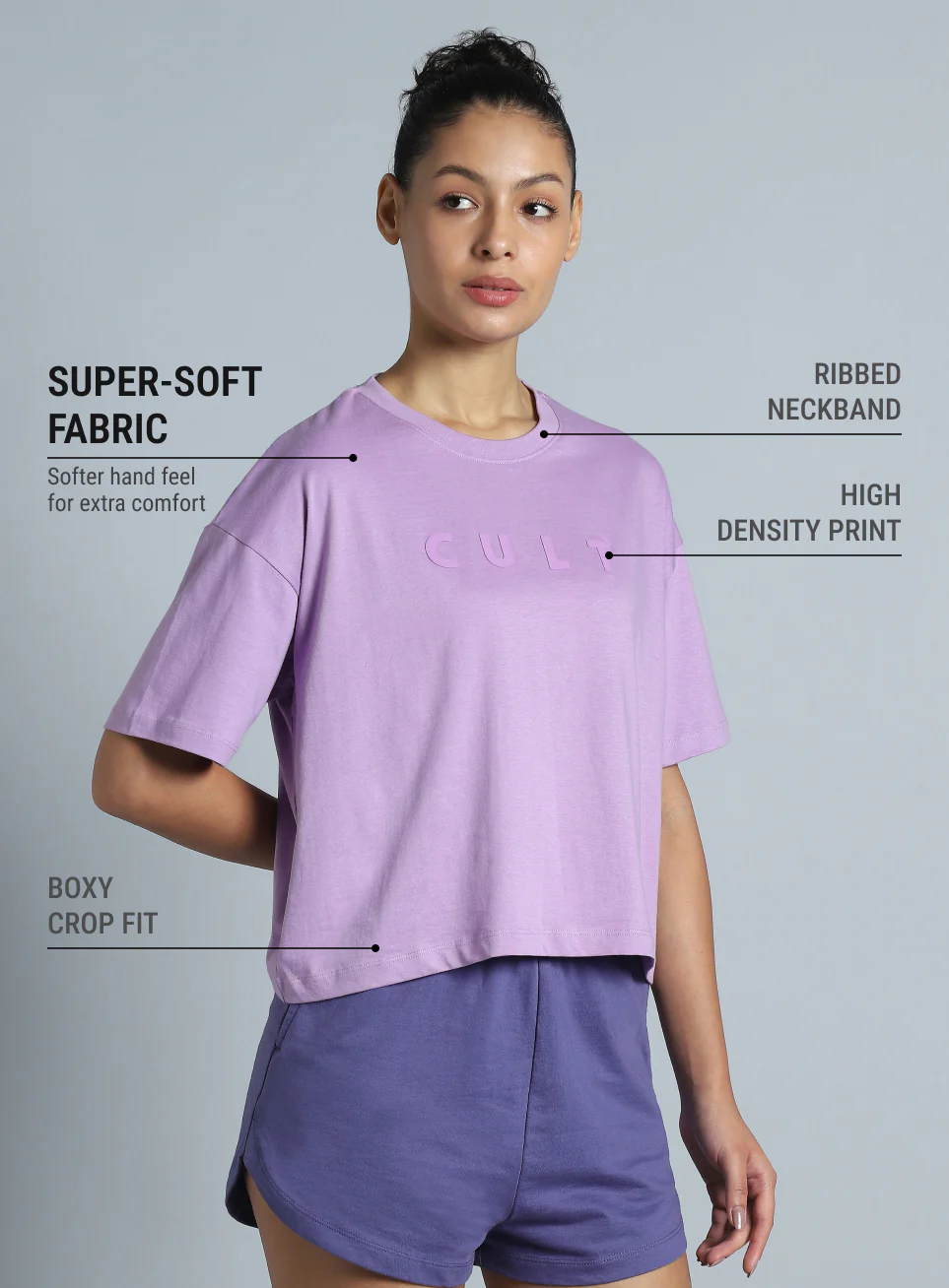 Women's Purple Tonal Branding Graphic T-shirt - Image 5