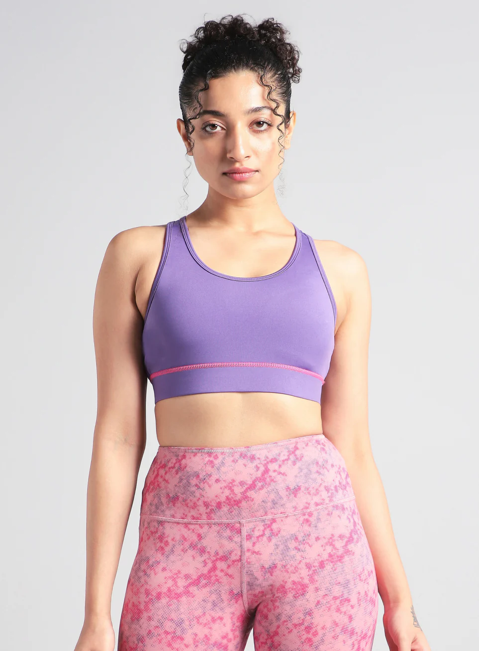 Women's Purple Train-in Medium Support Sports Bra - Image 4