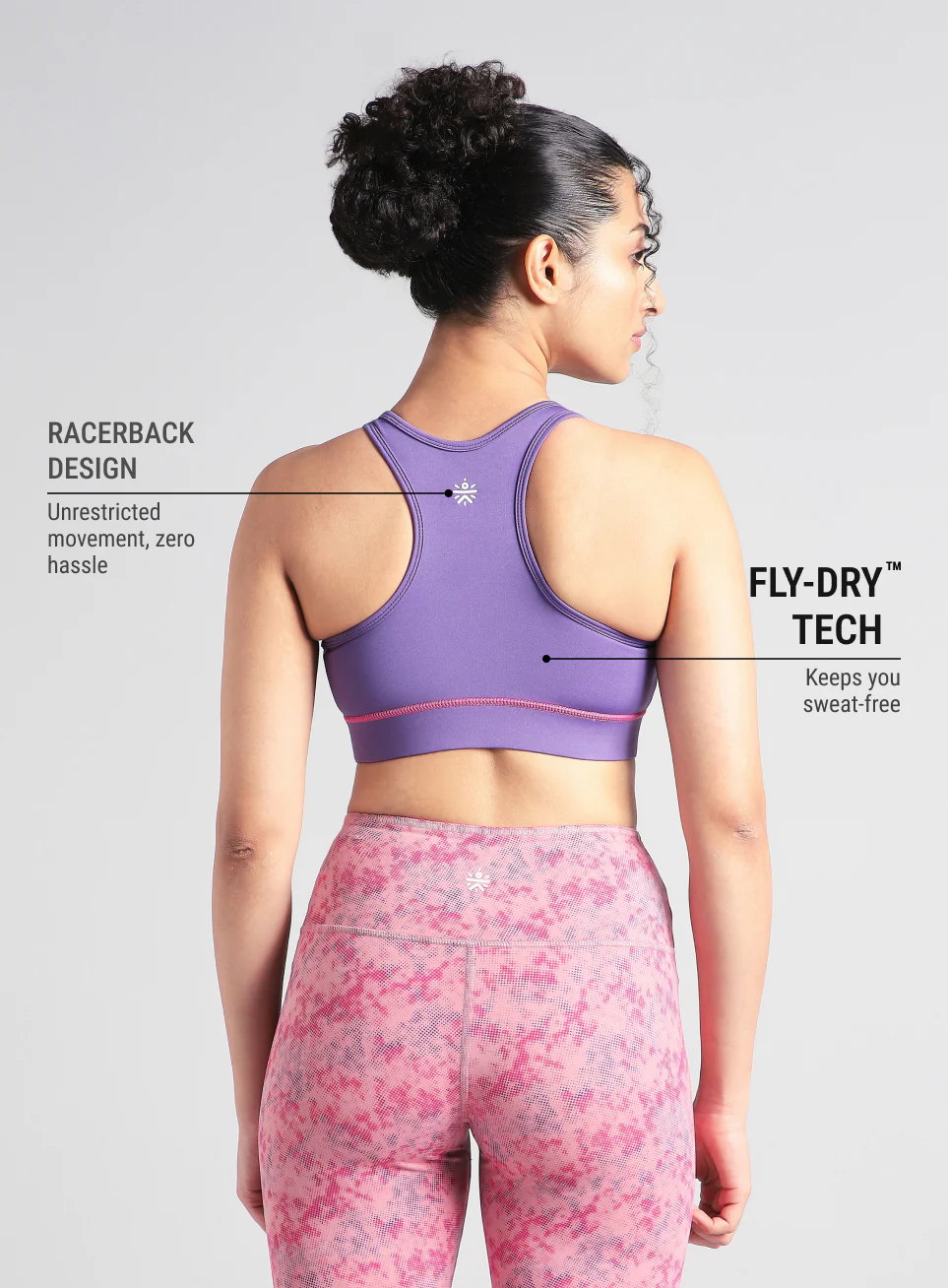 Women's Purple Train-in Medium Support Sports Bra - Image 6