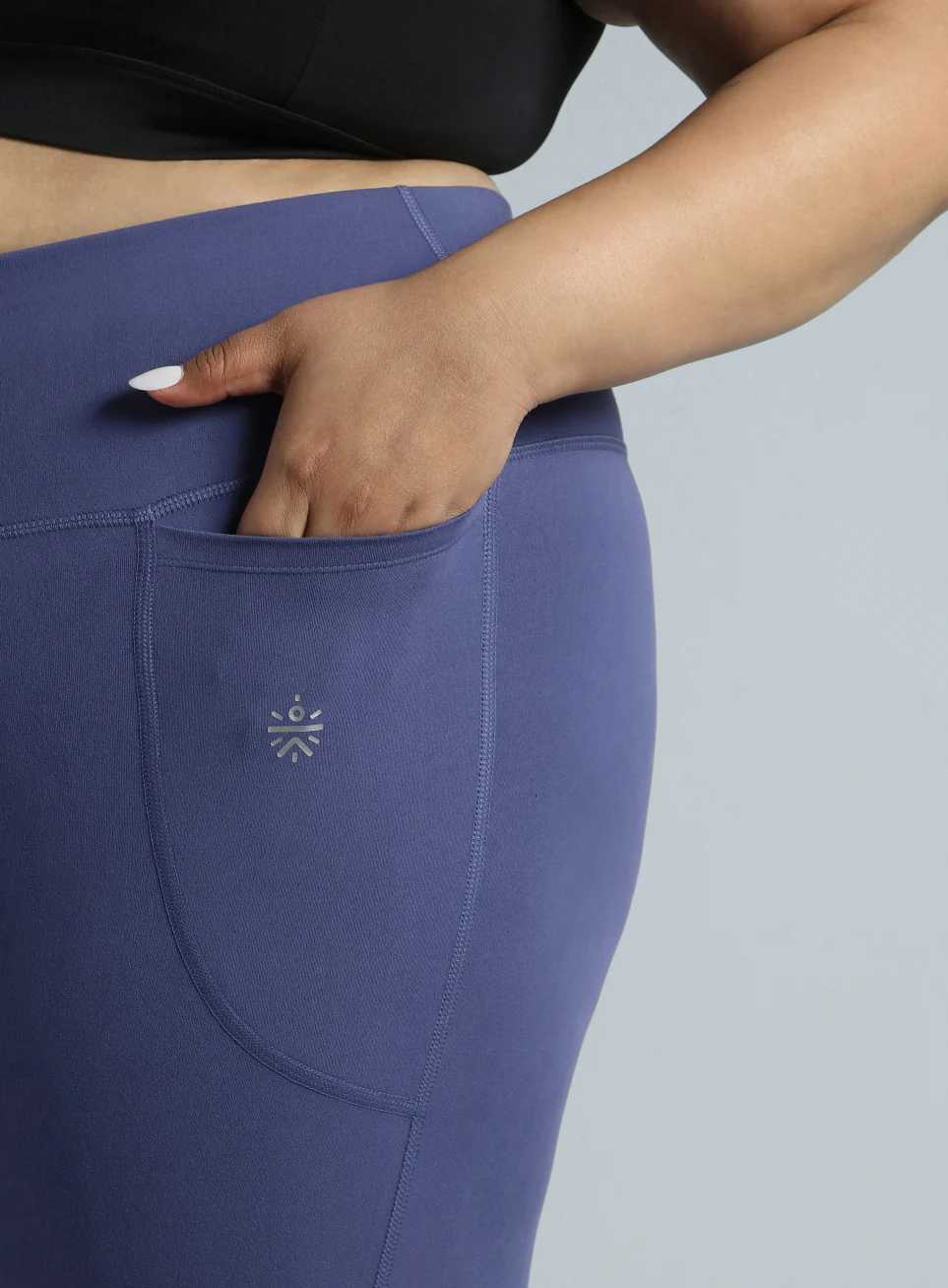 Women's Purple Training Essential Plus Size Tights - Image 7