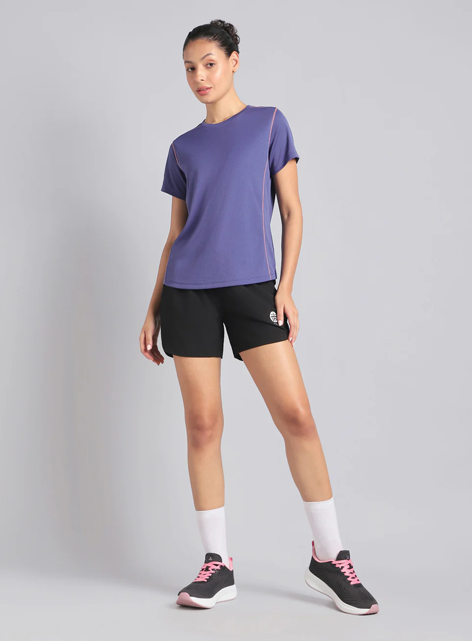 Women's Purple Training Essential Recycled Poly T-shirt - Image 2