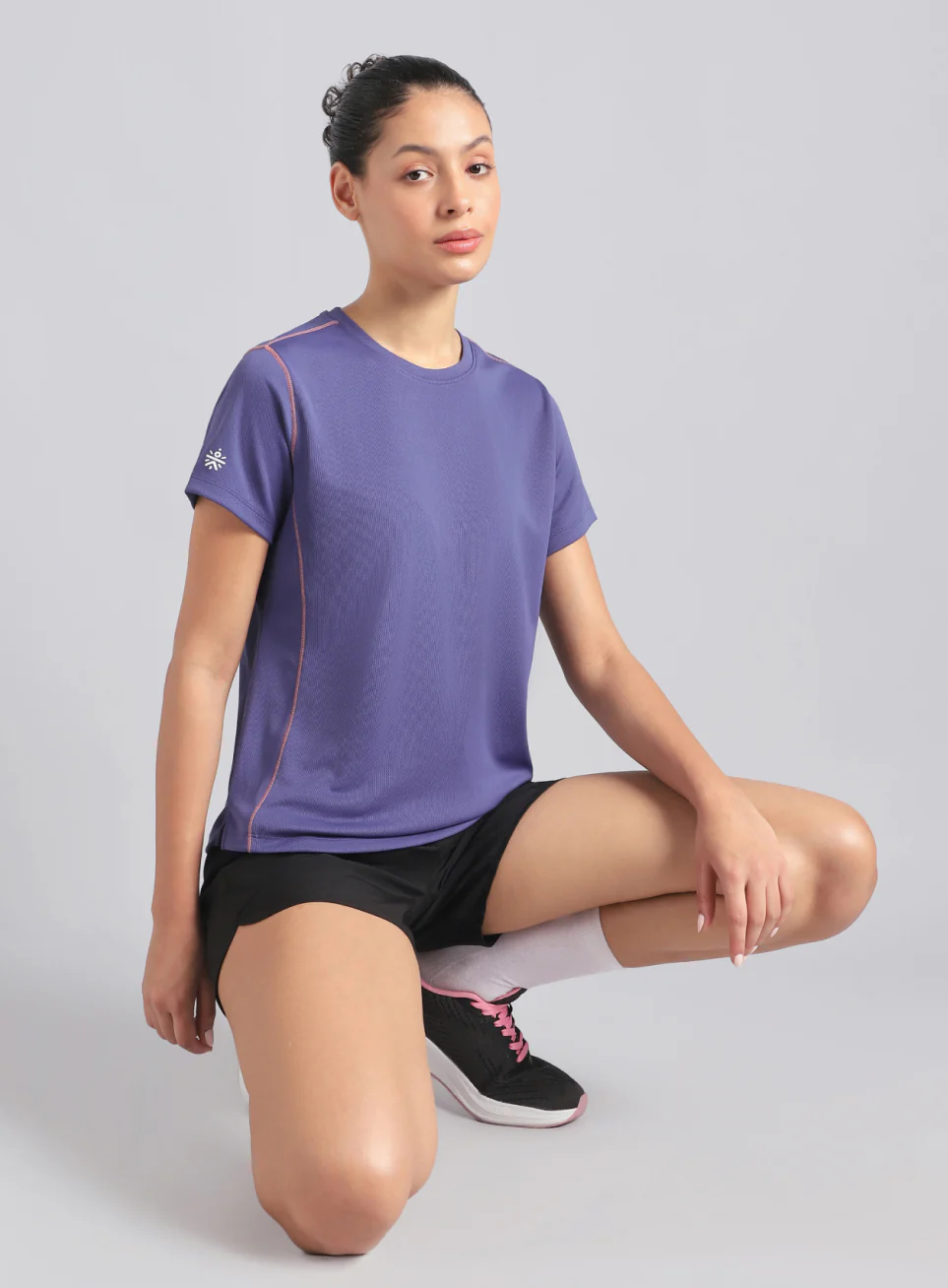 Women's Purple Training Essential Recycled Poly T-shirt - Image 3