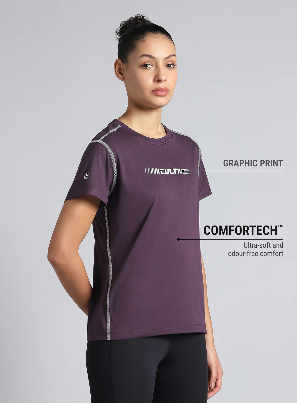 Women's Purple Training HIIT COMFORtech T-shirt - Image 5