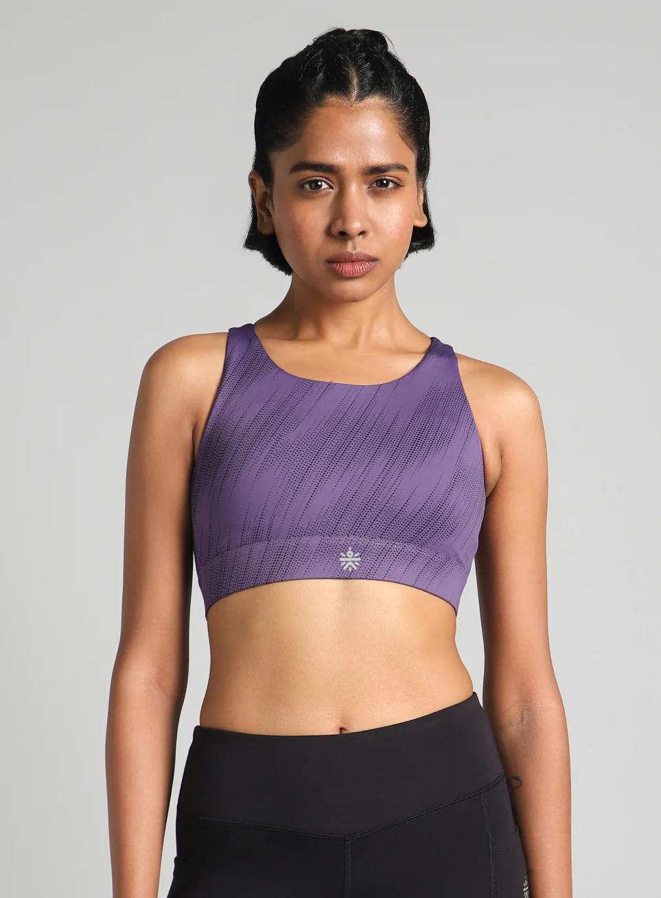 Women's Purple Training Printed High Support Sports Bra - Image 4