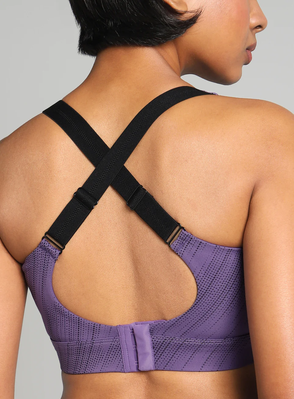 Women's Purple Training Printed High Support Sports Bra - Image 8