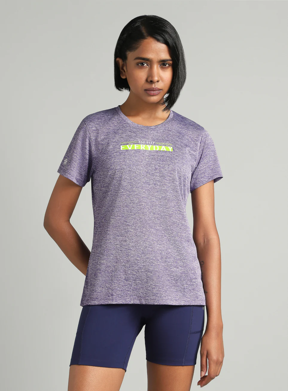Women's Purple Training Textured T-shirt - Image 4