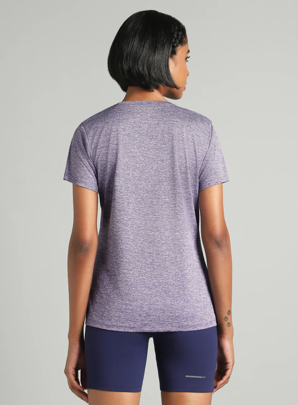 Women's Purple Training Textured T-shirt - Image 6