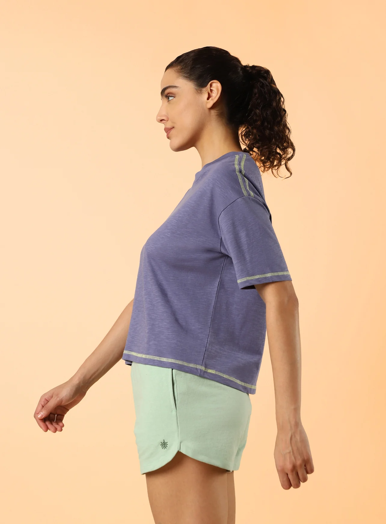 Women's Purple Unity Boxy Crop fit Top - Image 5