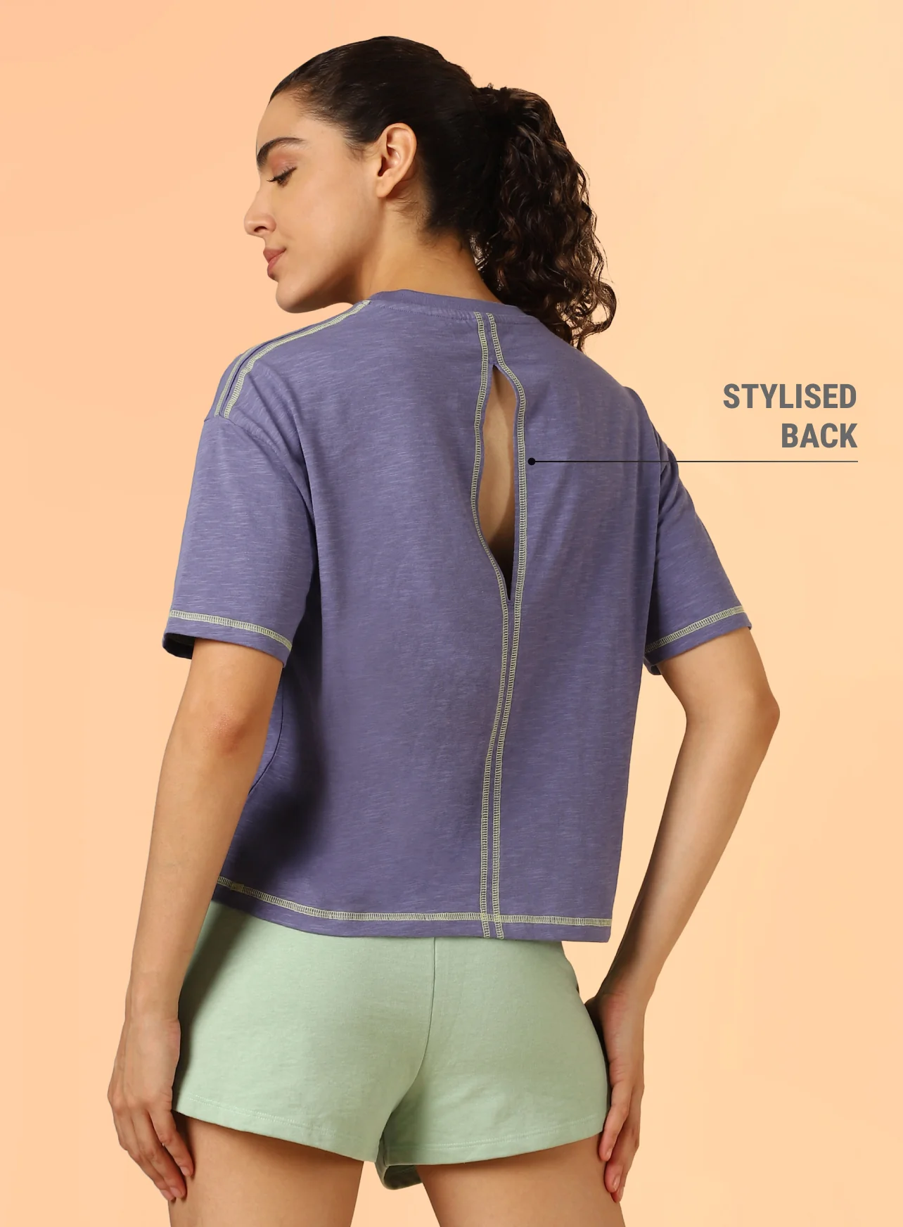 Women's Purple Unity Boxy Crop fit Top - Image 6