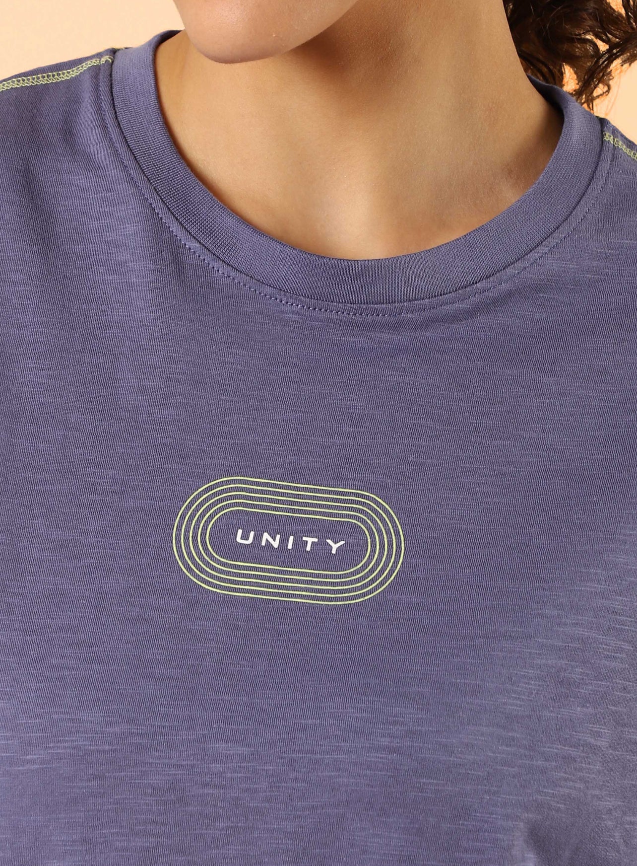 Women's Purple Unity Boxy Crop fit Top - Image 7