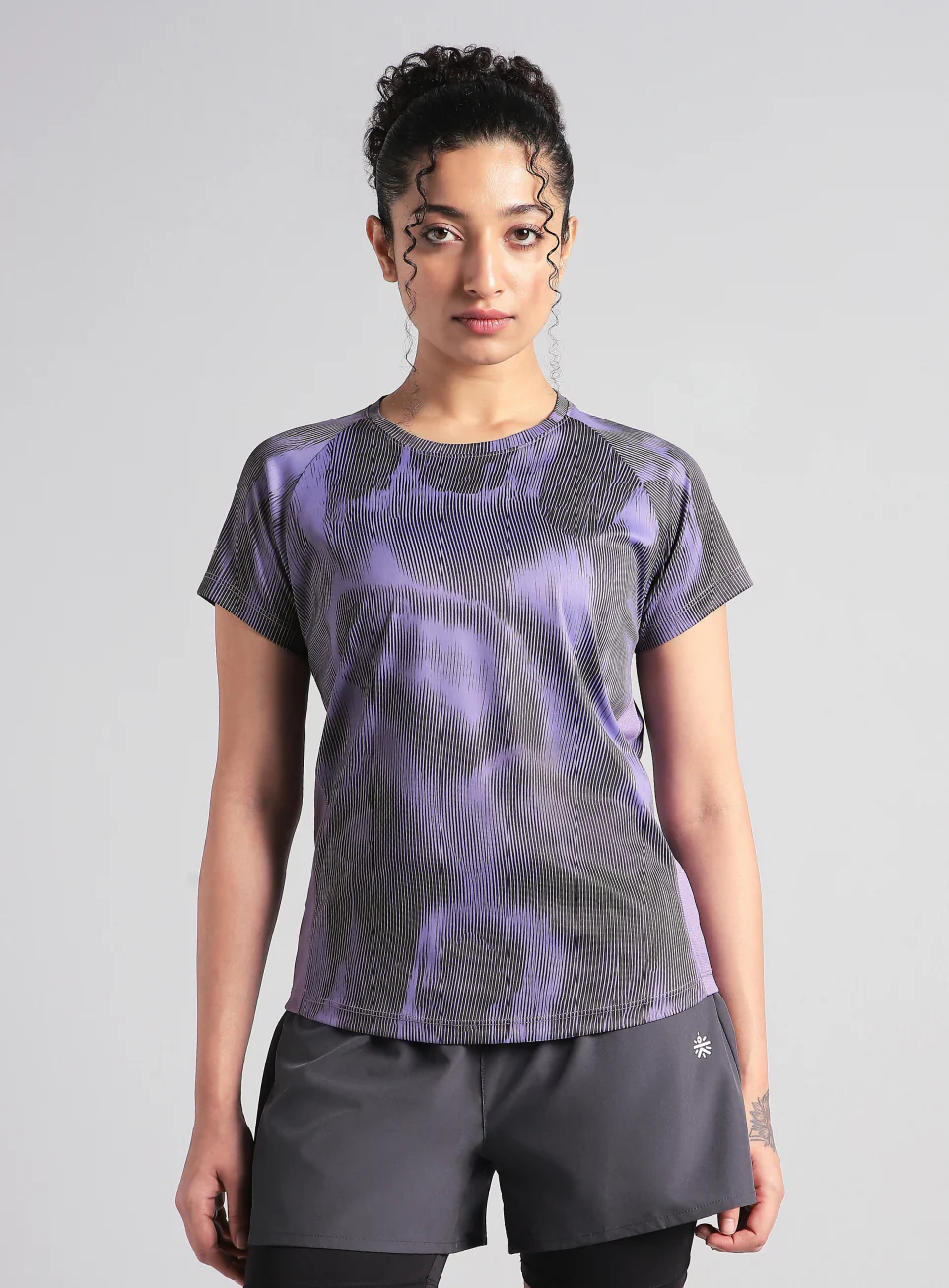 Women's Purple Urban Camo Run T-shirt - Image 4