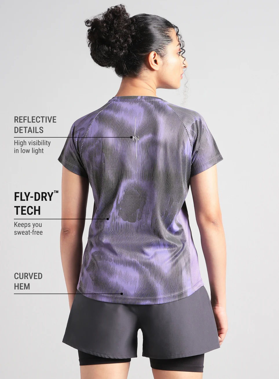 Women's Purple Urban Camo Run T-shirt - Image 6
