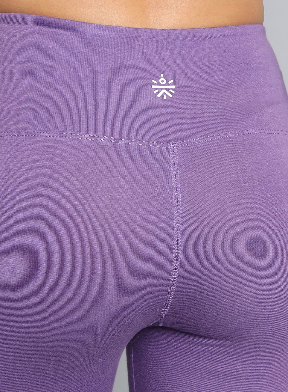 Women's Purple Yoga Flow Cotton Cropped Tights - Image 9