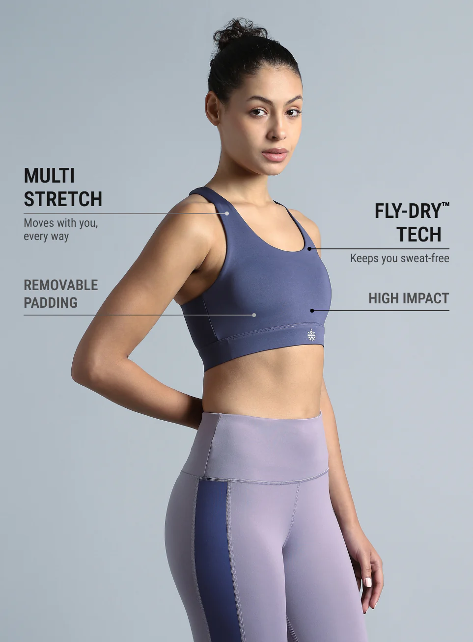 Women's Purple Yoga Flow High Support Bra - Image 5