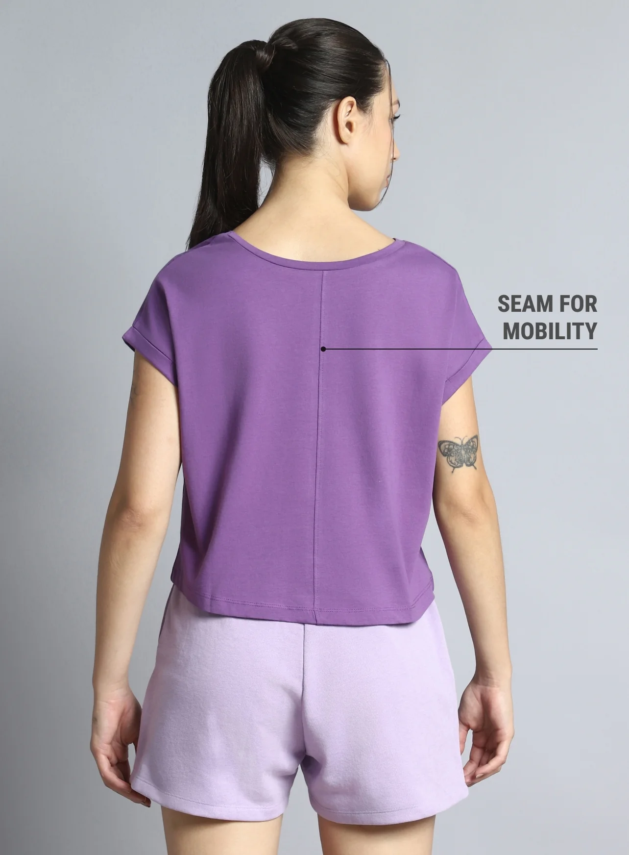 Women's Purple Yoga Harmony Graphic T-shirt - Image 6