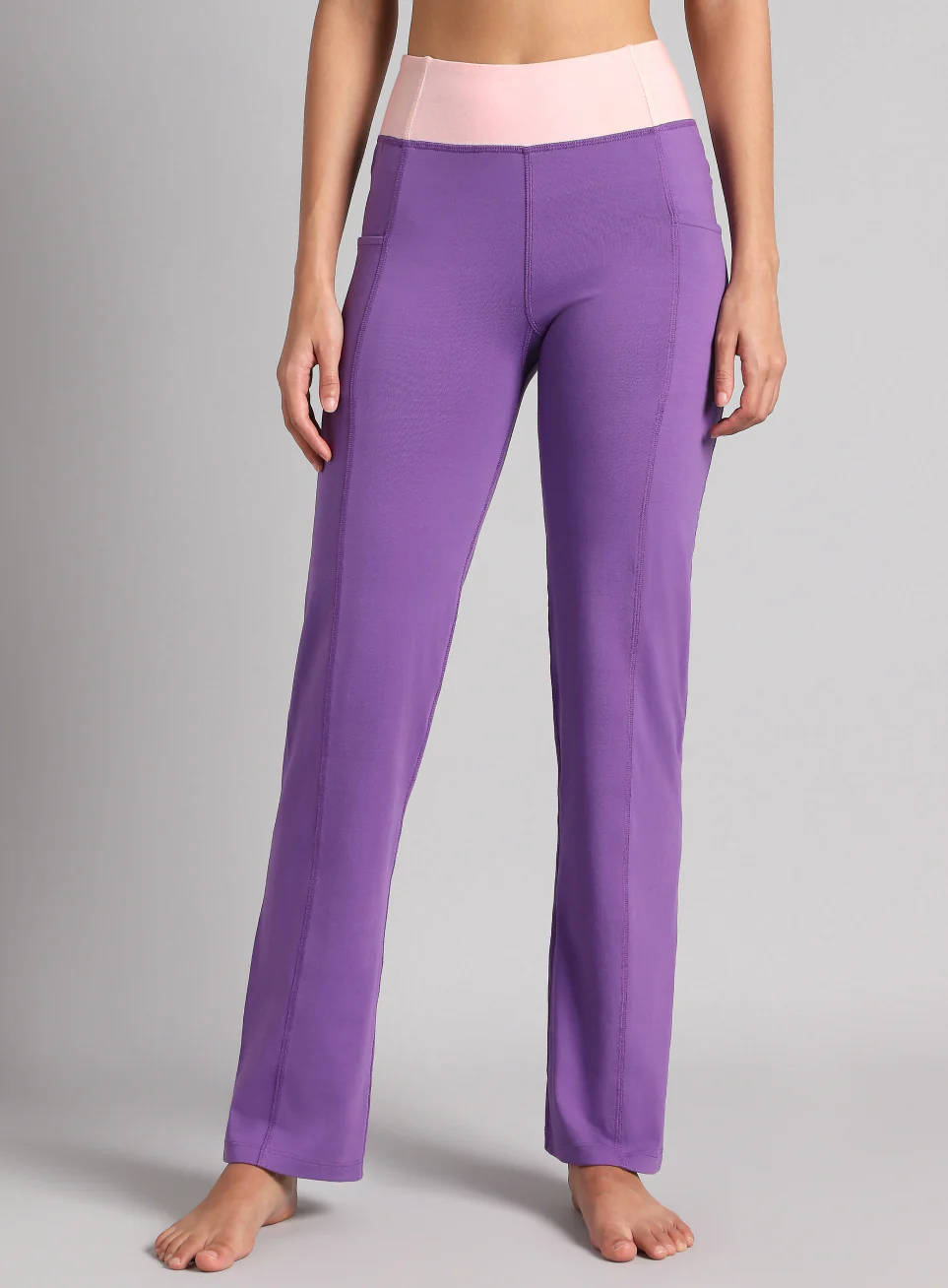 Women's Purple Yoga Straight Fit Trackpants - Image 4