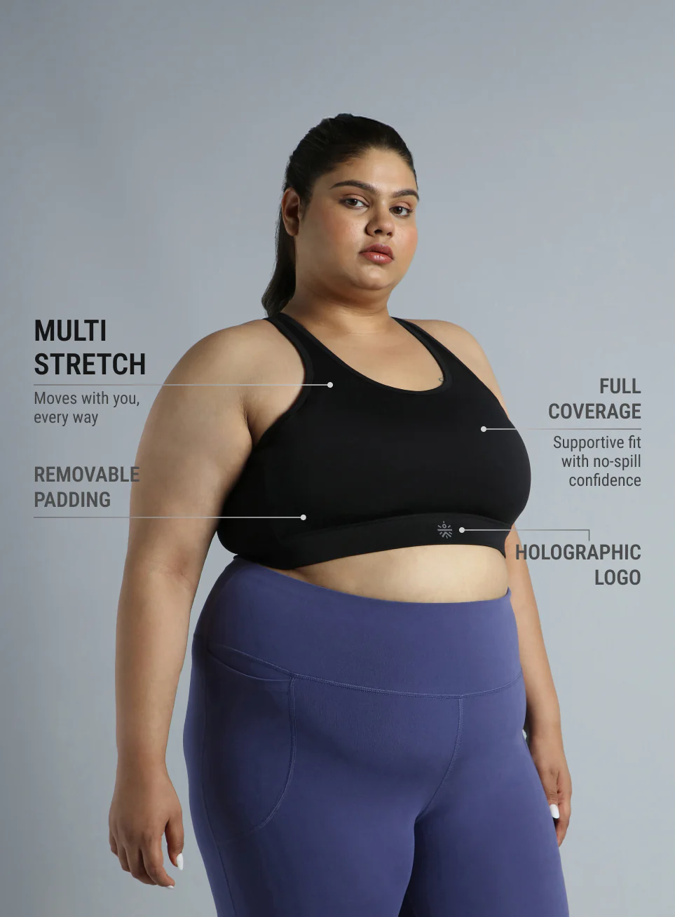 Women's Racer Back Hook Running High Support Plus Size Sports Bra - Image 5