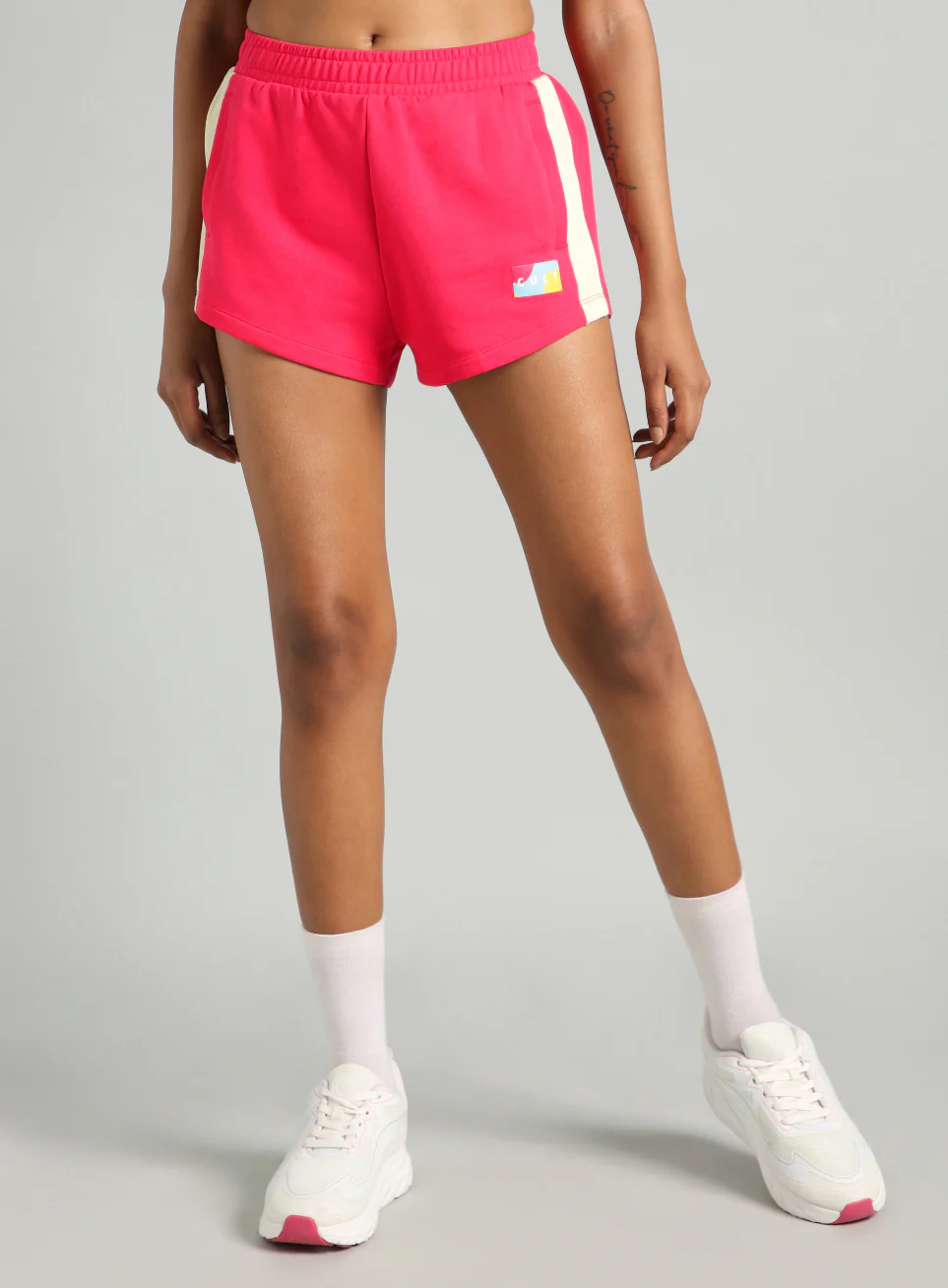 Women's Red Contrast Play Shorts - Image 4