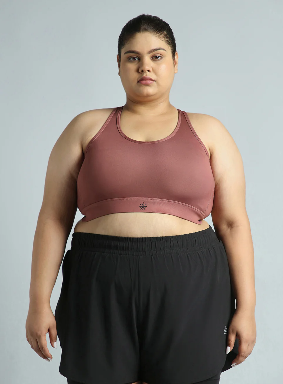 Women's Red Cross Back Hook Training High Support Plus Size Sports Bra - Image 4