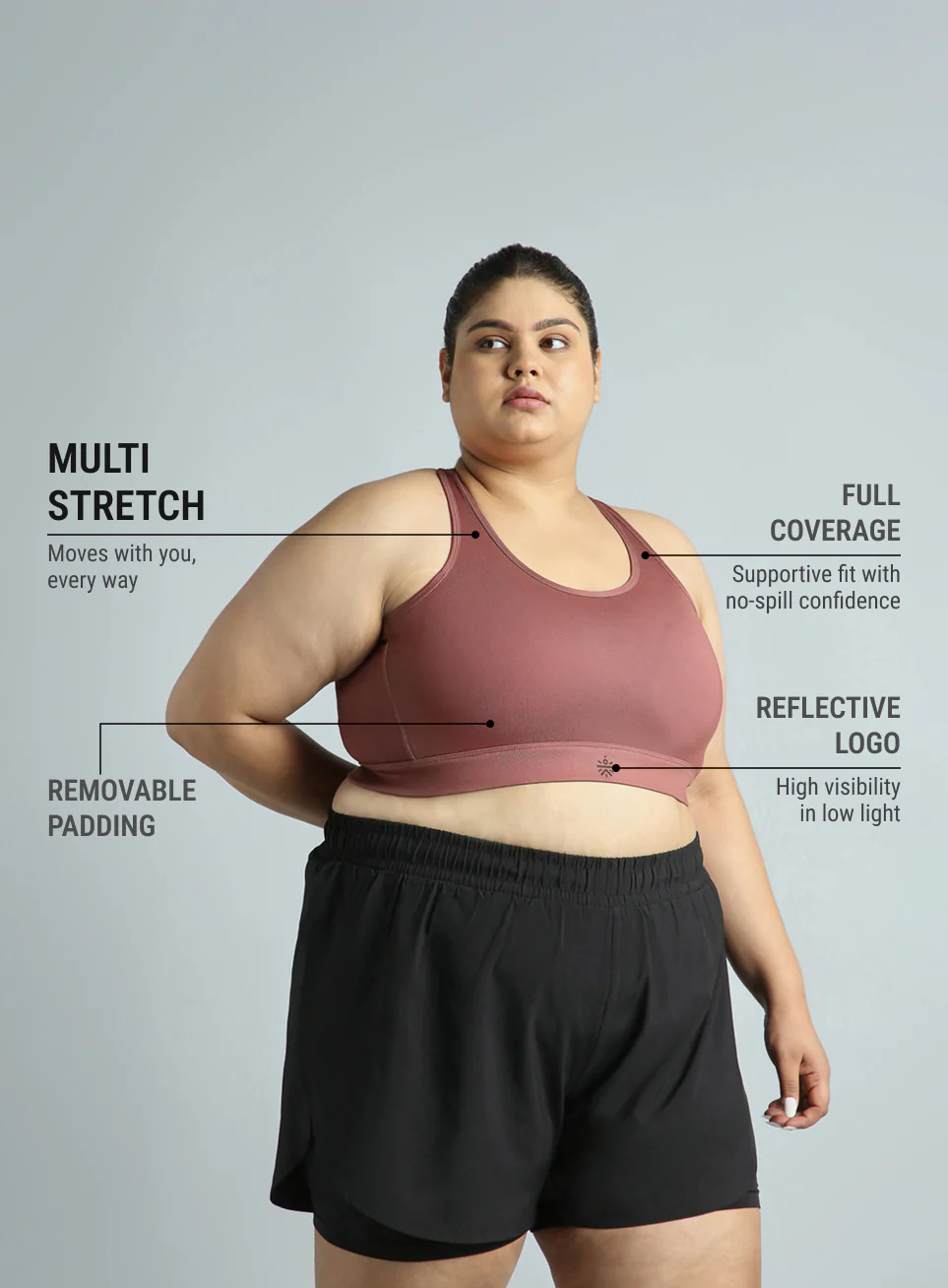 Women's Red Cross Back Hook Training High Support Plus Size Sports Bra - Image 5