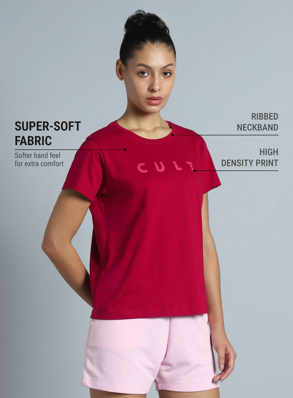 Women's Red Cult Printed T-shirt - Image 5
