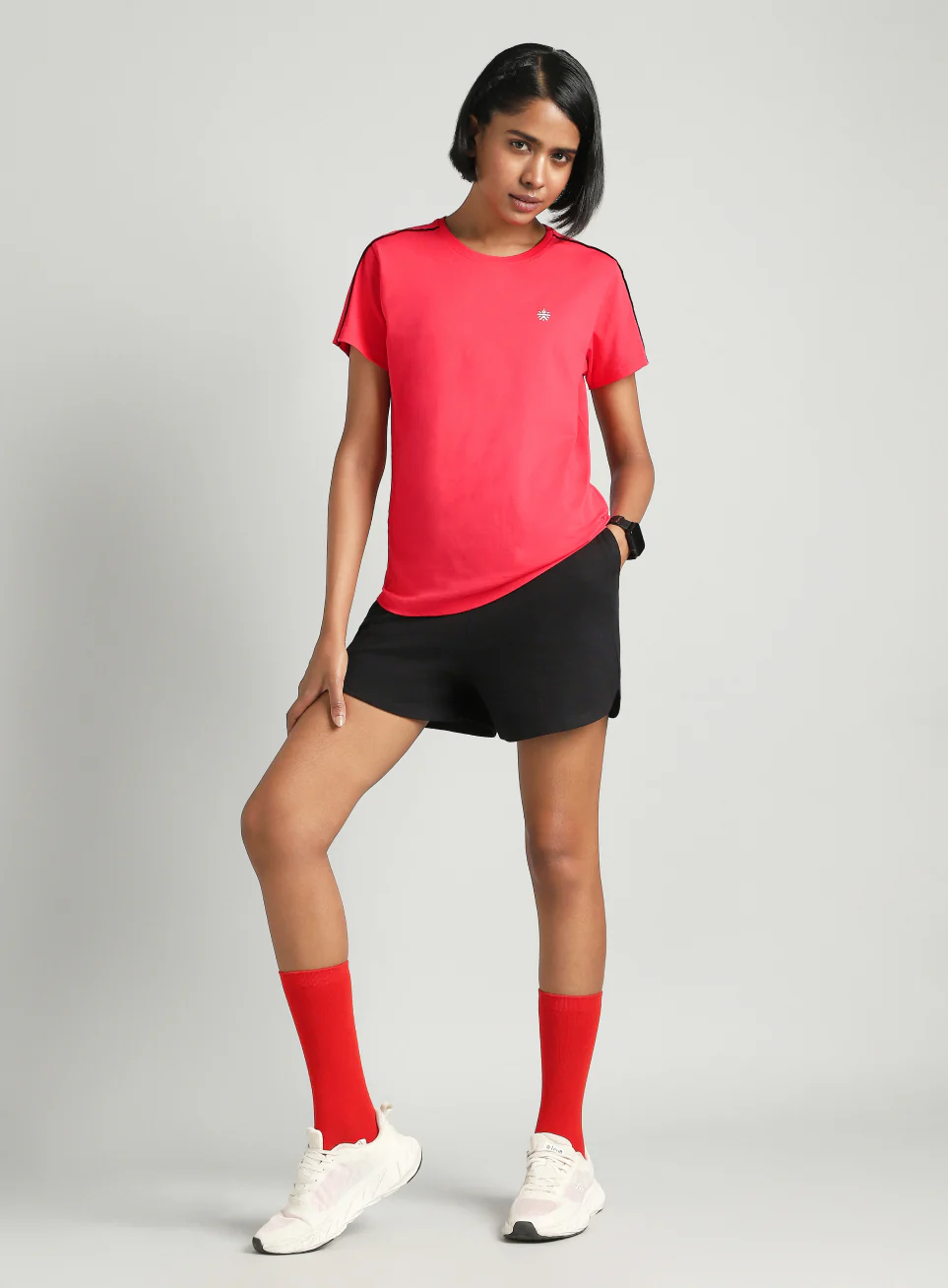Women's Red Panel Play T-shirt - Image 3