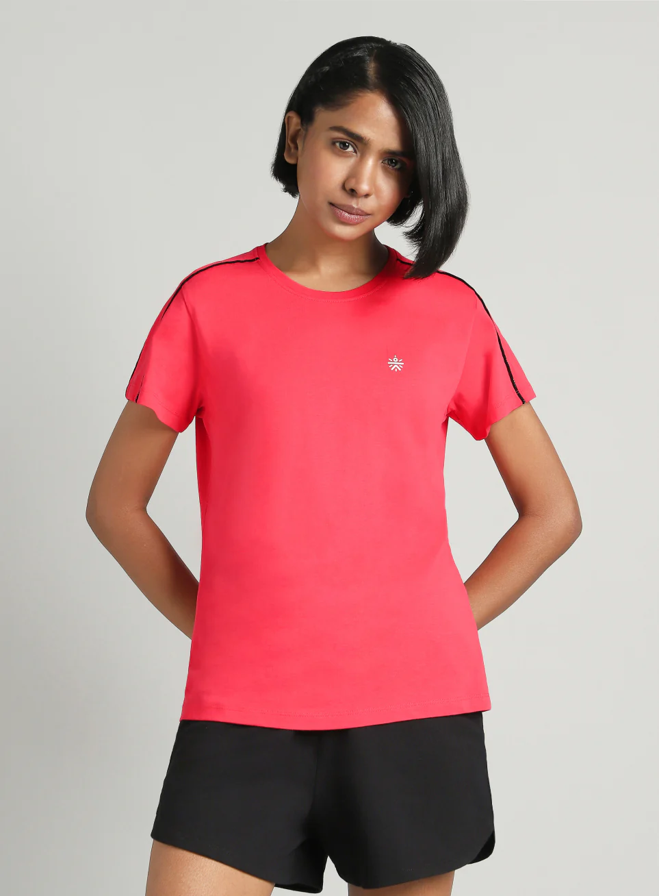 Women's Red Panel Play T-shirt - Image 4