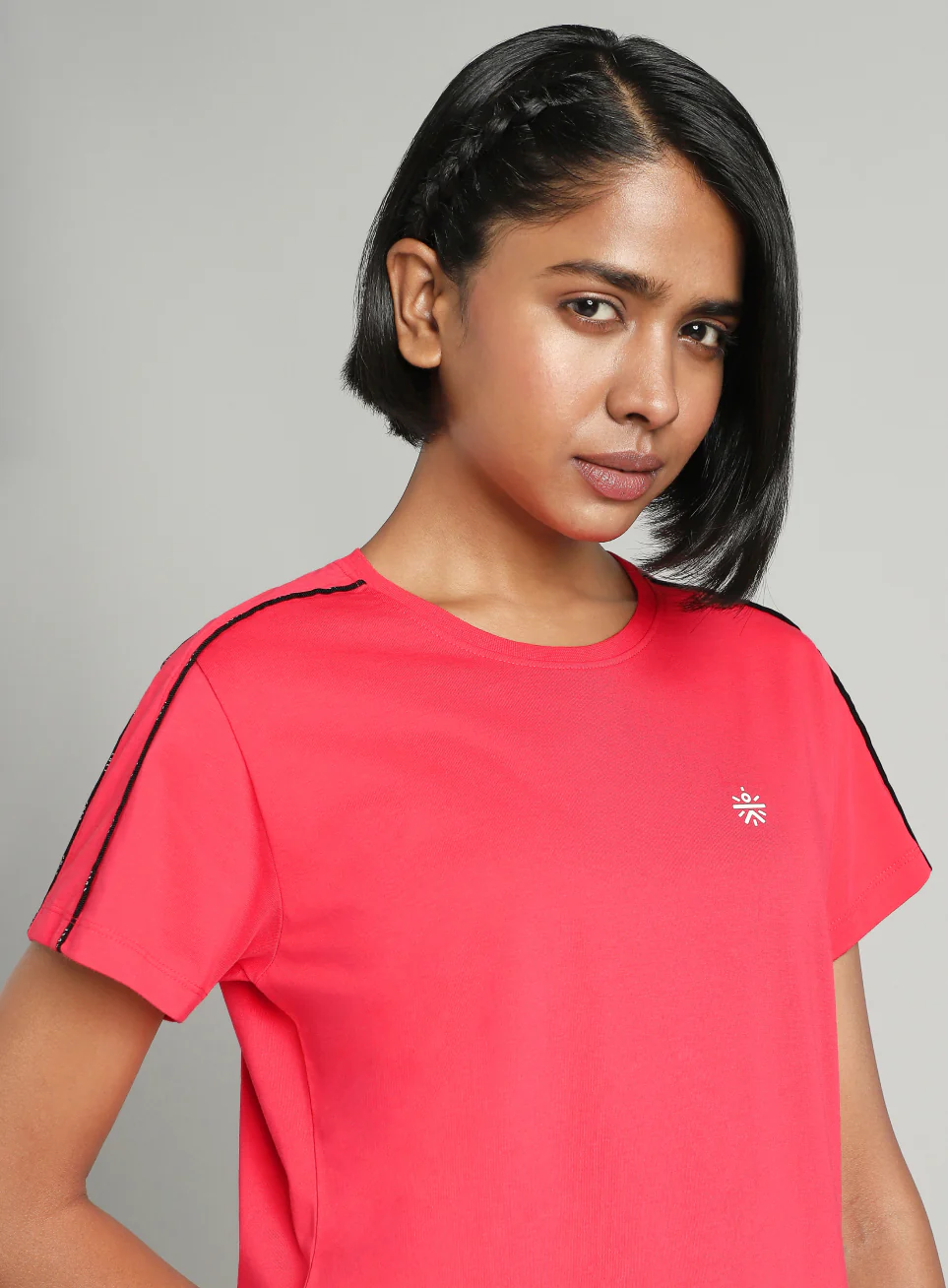 Women's Red Panel Play T-shirt - Image 7