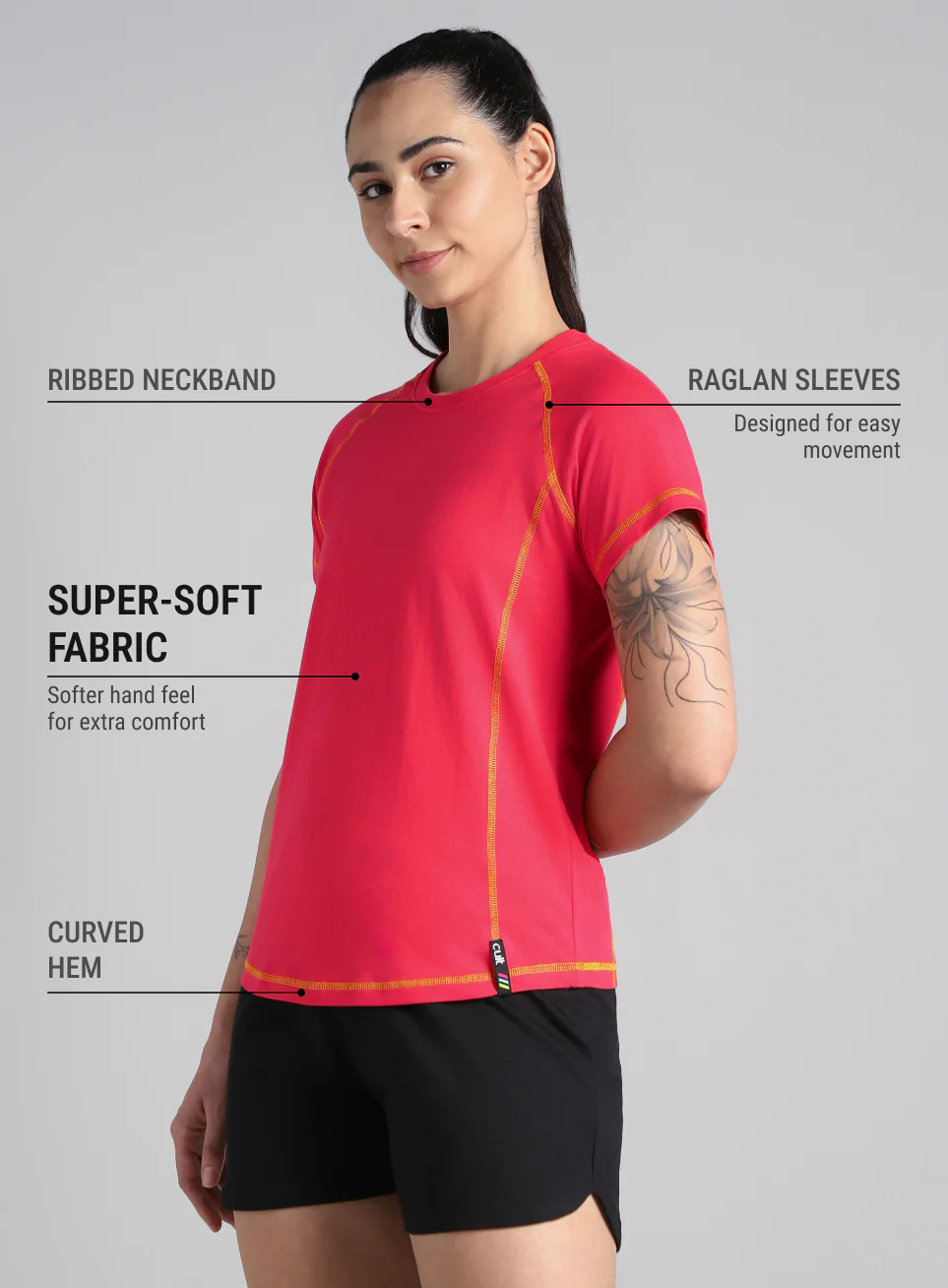Women's Red Power Line T-shirt - Image 5