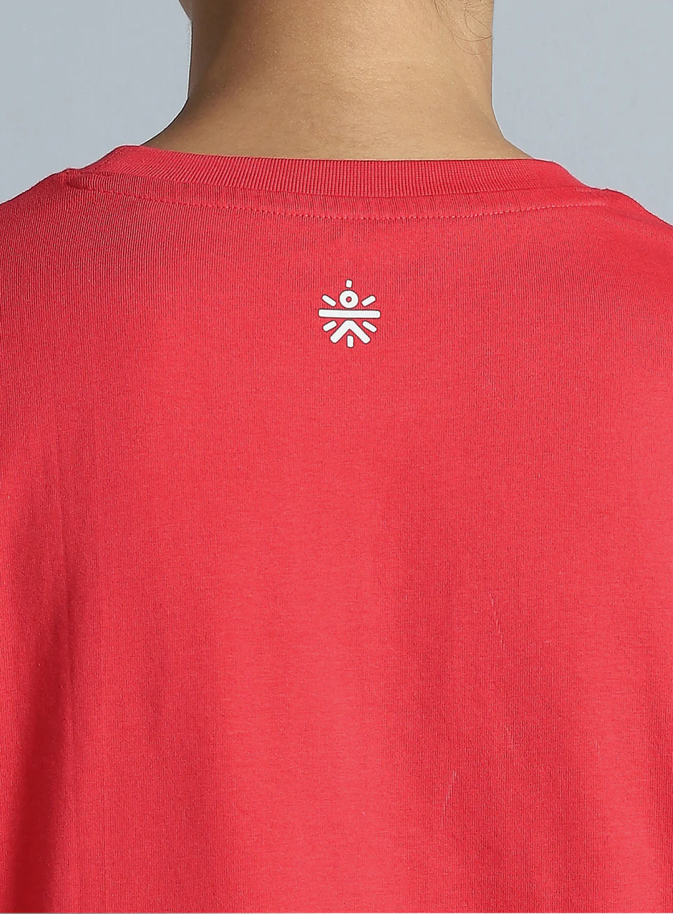 Women's Red Printed Oversized Fit T-shirt - Image 8