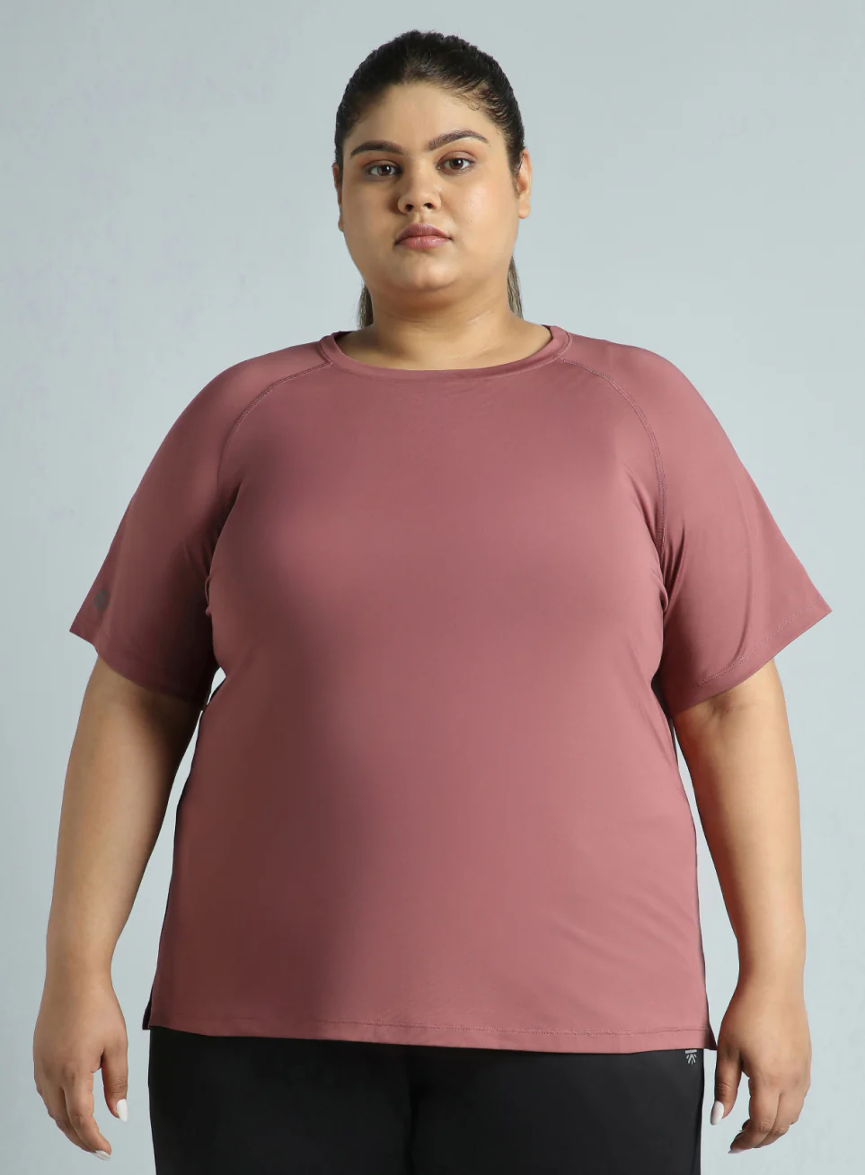 Women's Red Running Essential Plus Size Regular Fit T-shirt - Image 4