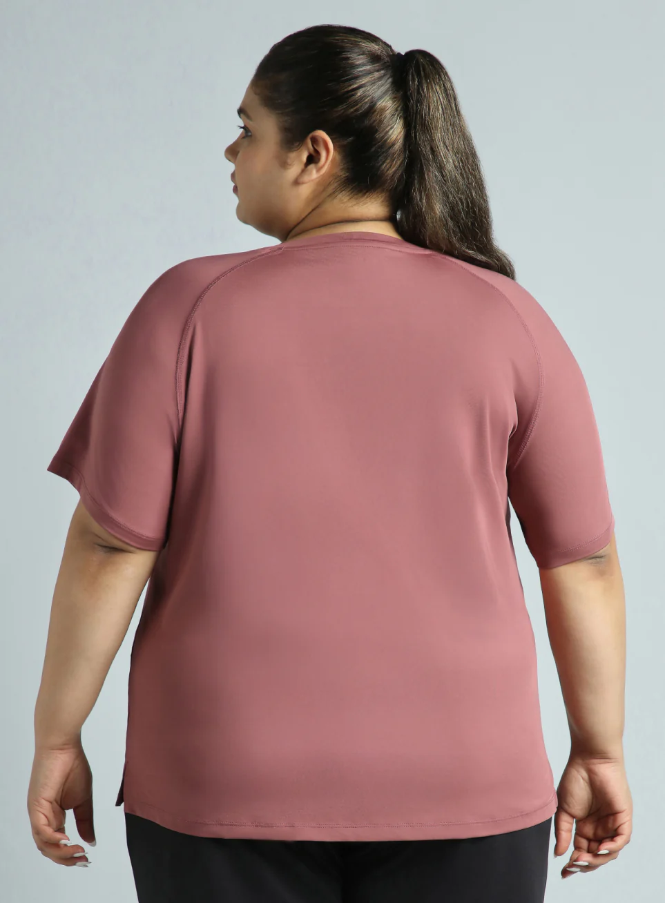 Women's Red Running Essential Plus Size Regular Fit T-shirt - Image 6