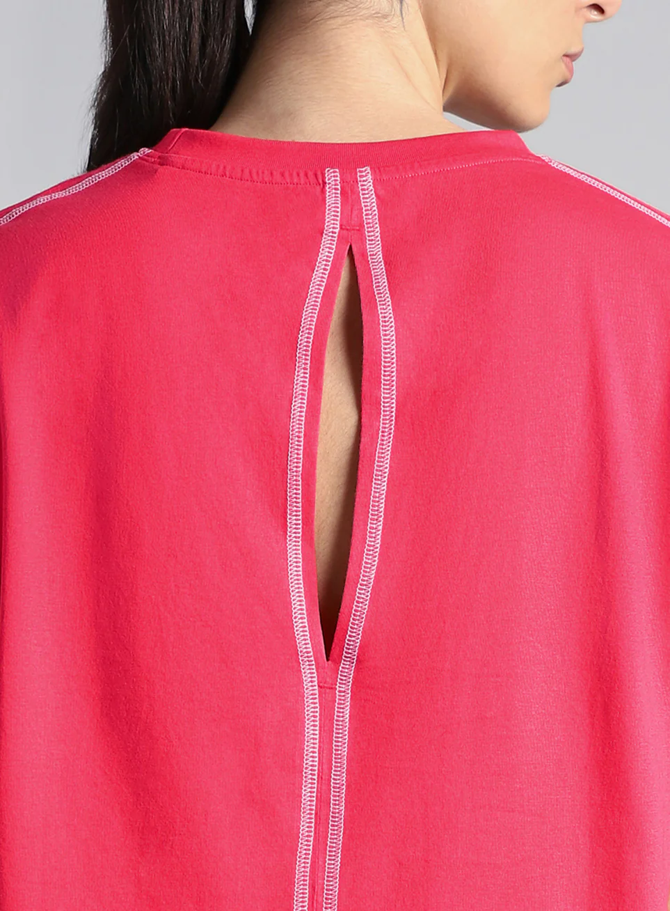 Women's Red Unity Boxy Crop Fit Top - Image 7