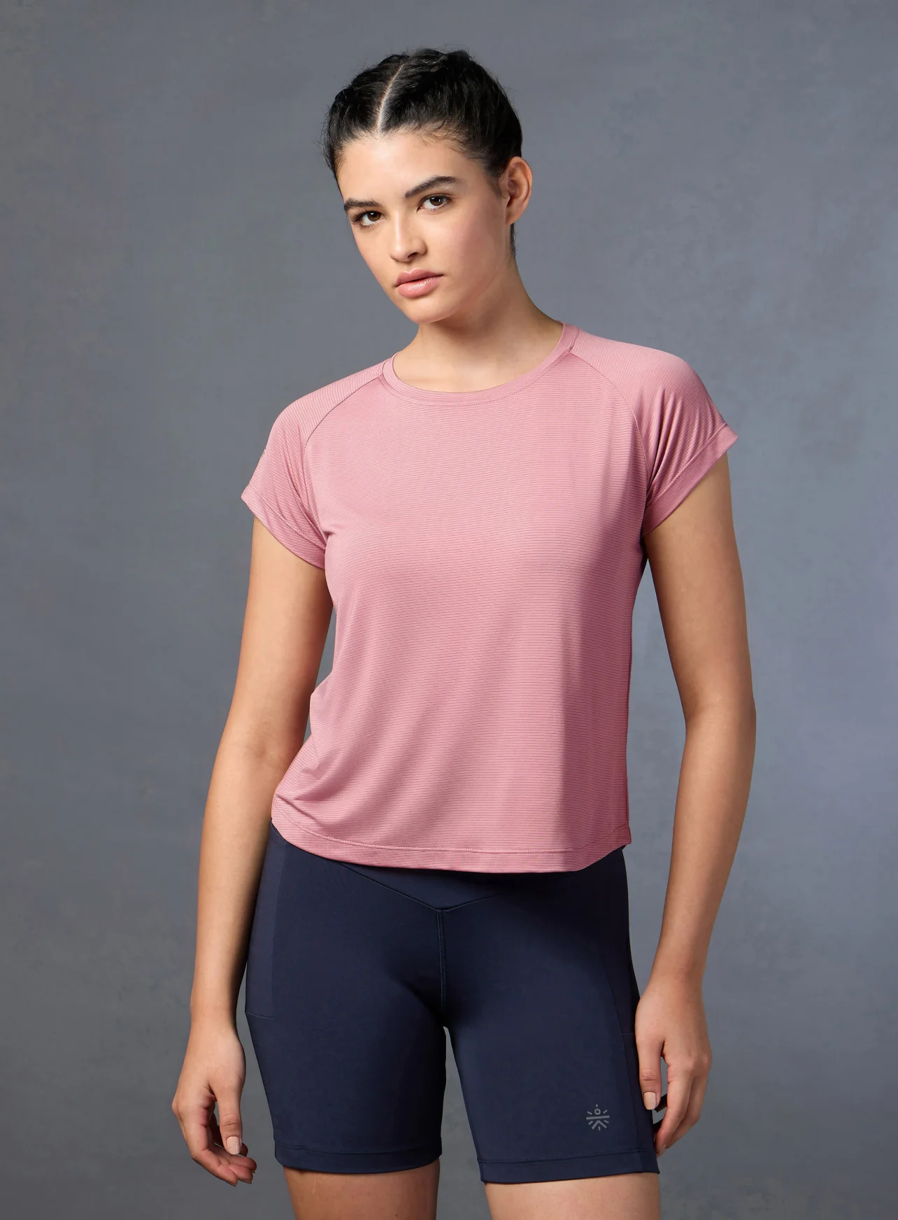 Women's Run Forward Stylised Back Pink T-shirt - Image 5