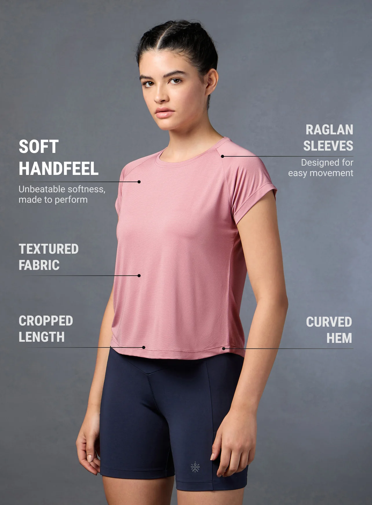 Women's Run Forward Stylised Back Pink T-shirt - Image 6