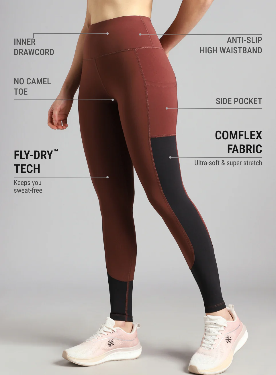 Women's Rust Dance Off Colourblock COMFLex Tights - Image 5