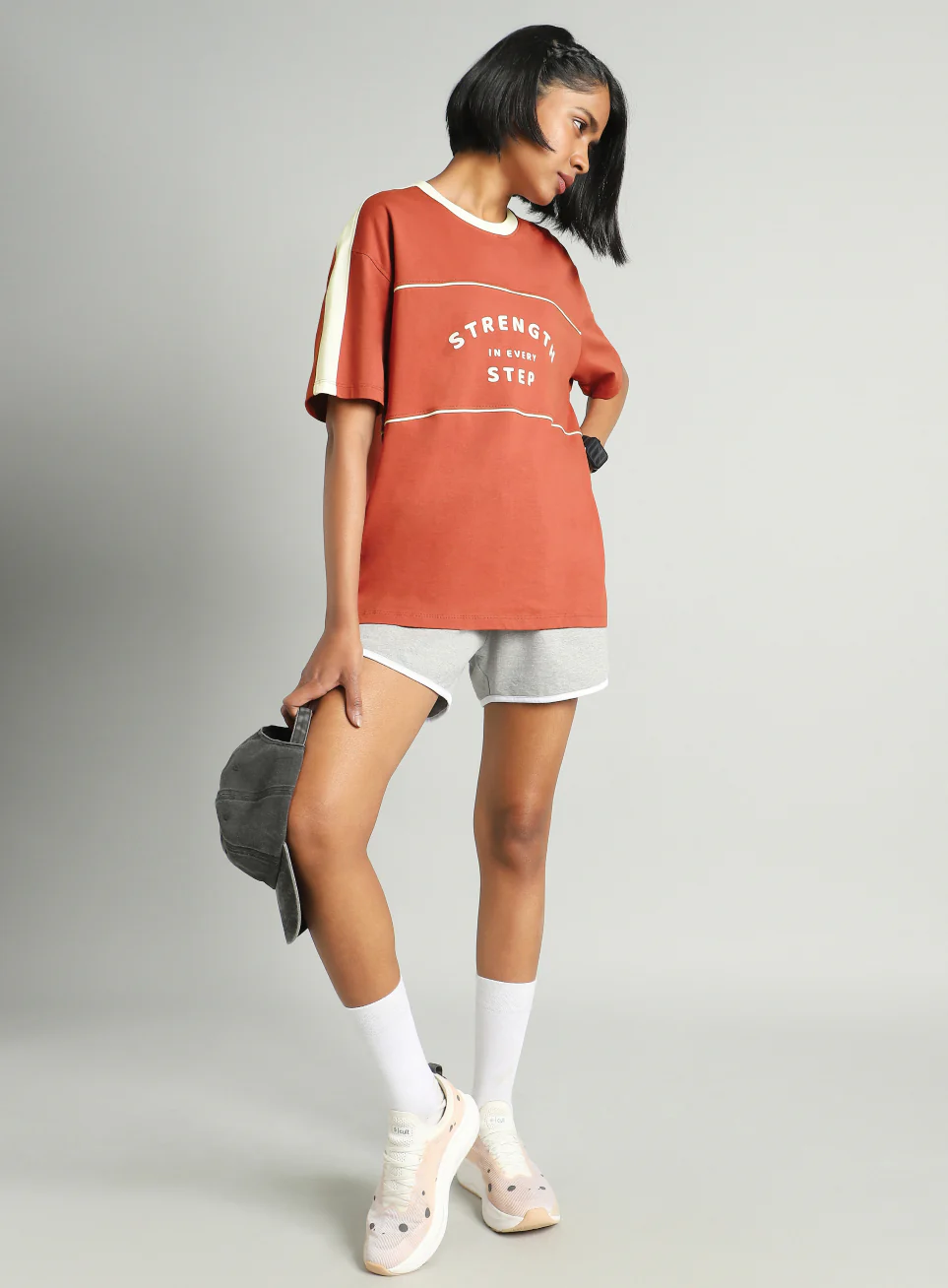 Women's Rust Fun Play Block Graphic Oversized T-shirt - Image 3