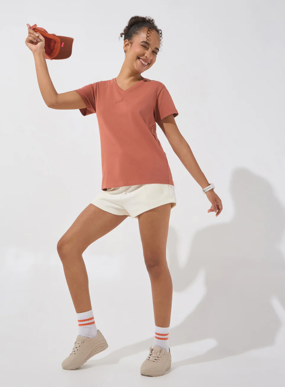 Women's Rust Soft Form V-Neck T-shirt - Image 2