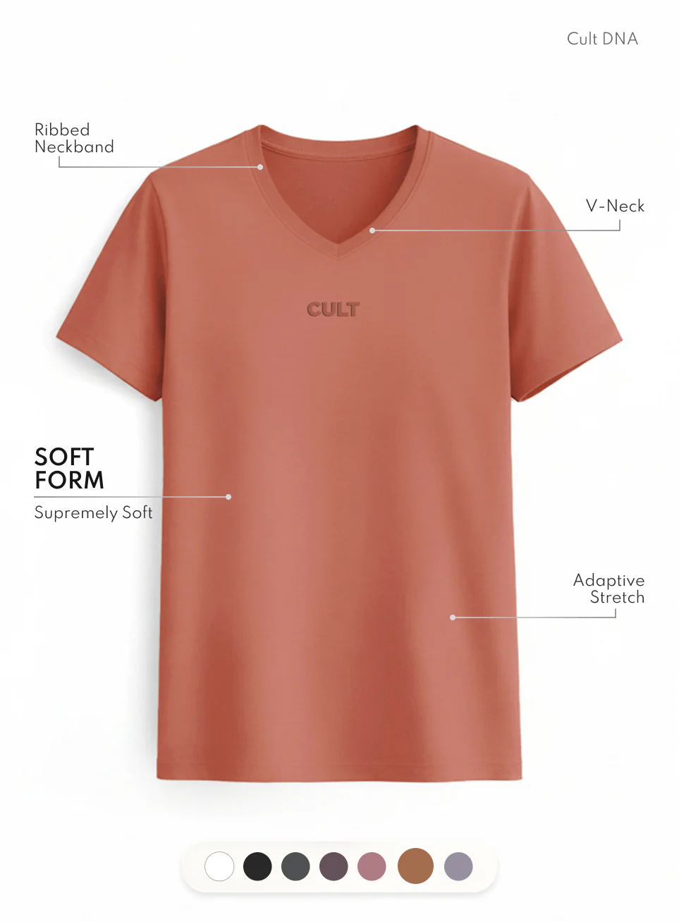 Women's Rust Soft Form V-Neck T-shirt - Image 4