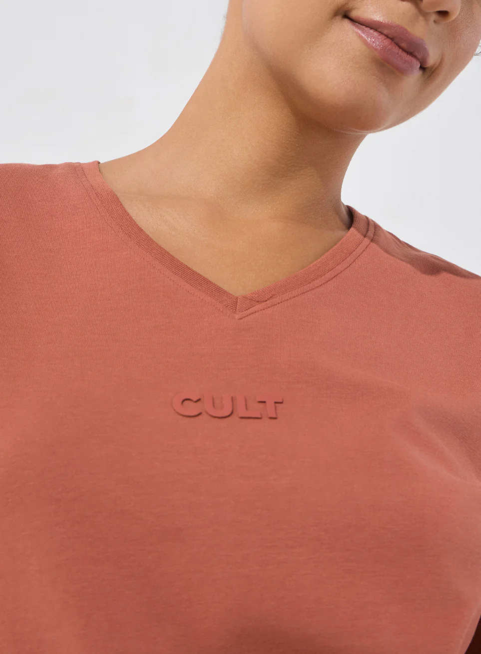 Women's Rust Soft Form V-Neck T-shirt - Image 7