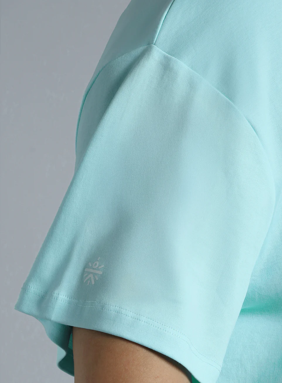 Women's Sky Blue Cotton Plus Size Everyday Oversized Fit T-shirt - Image 7