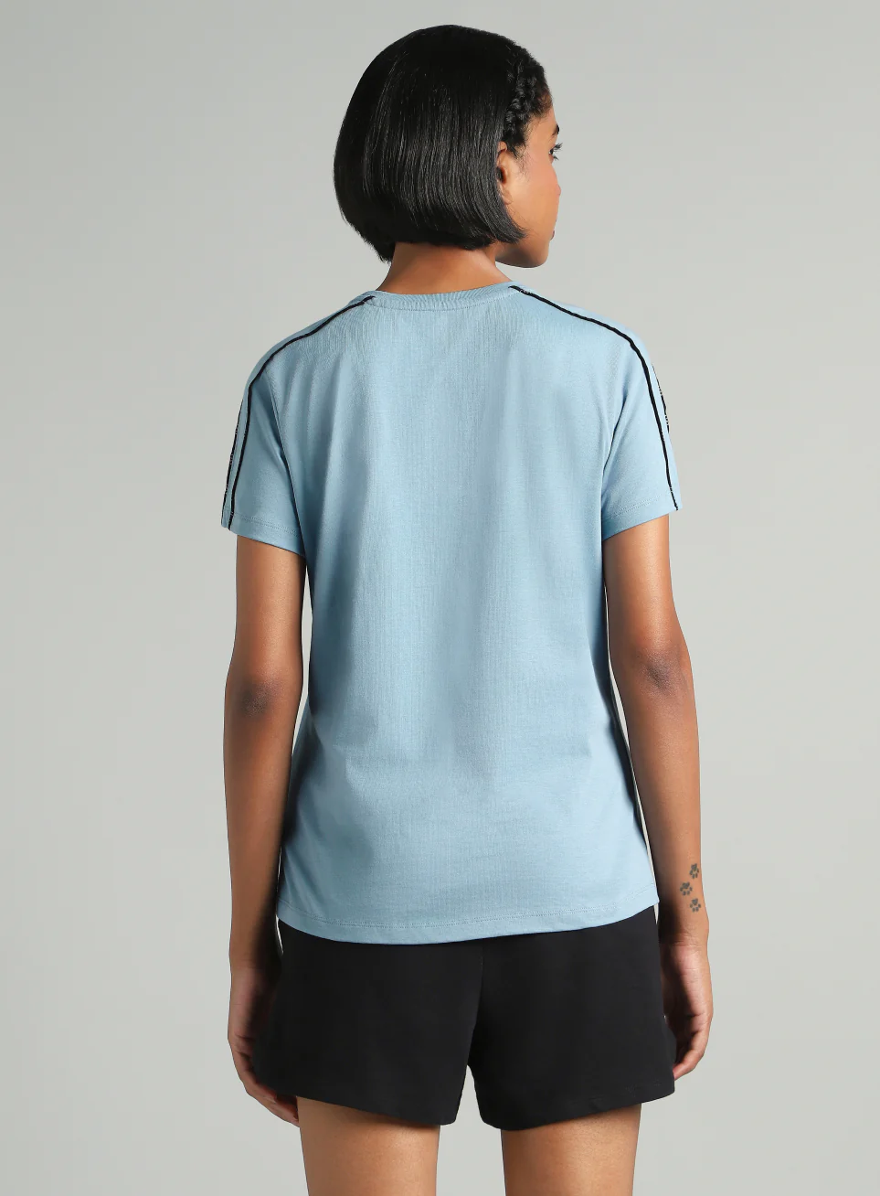 Women's Sky Blue Panel Play T-shirt - Image 6