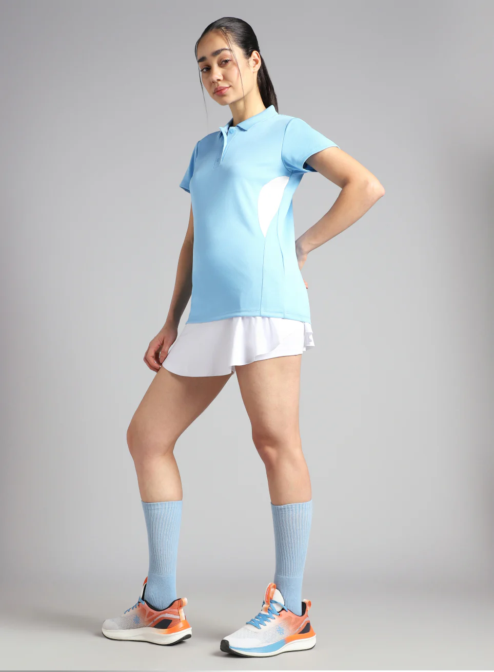 Women's Sky Blue True Performance Polo T-shirt - Image 2