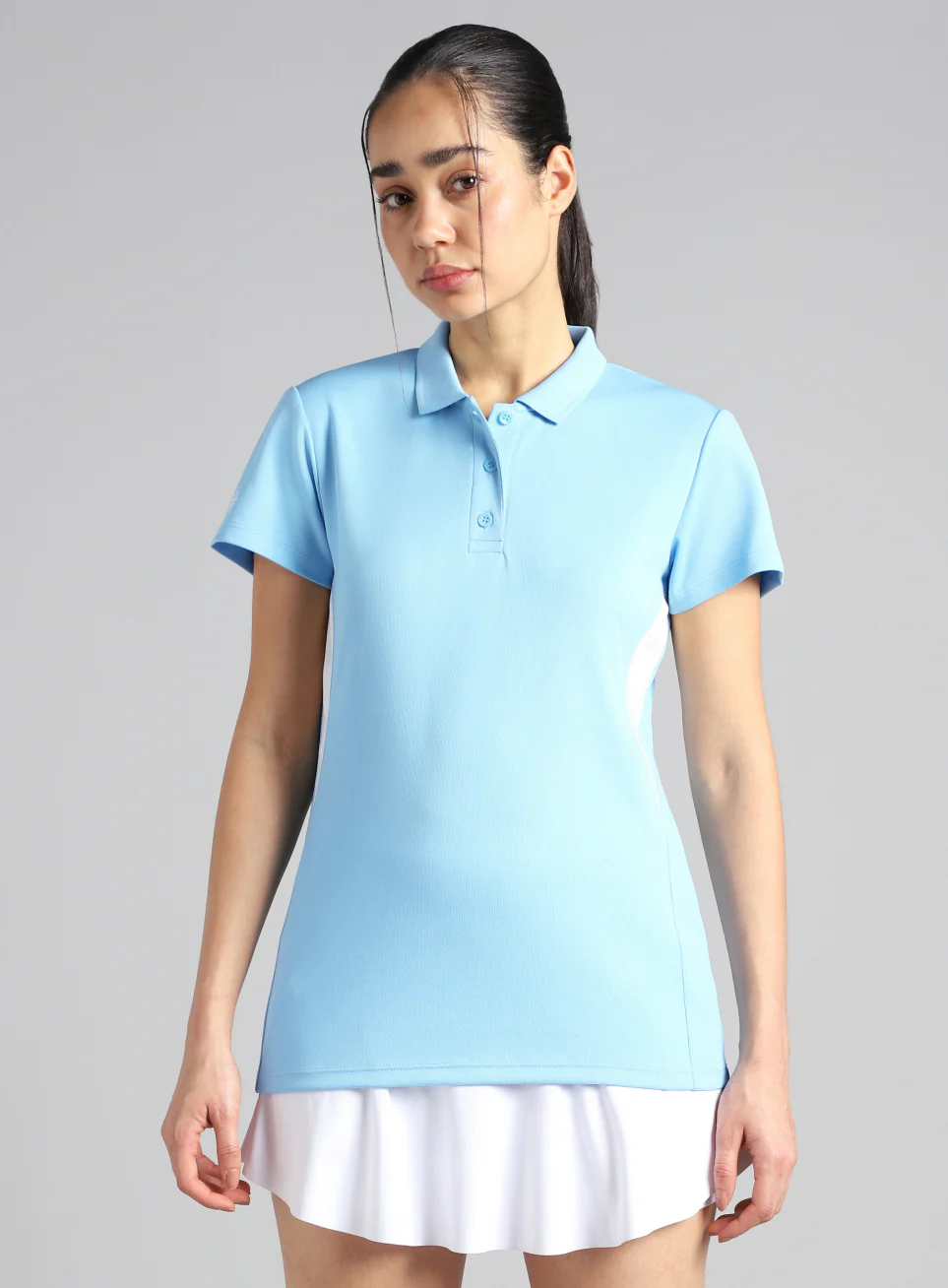 Women's Sky Blue True Performance Polo T-shirt - Image 4