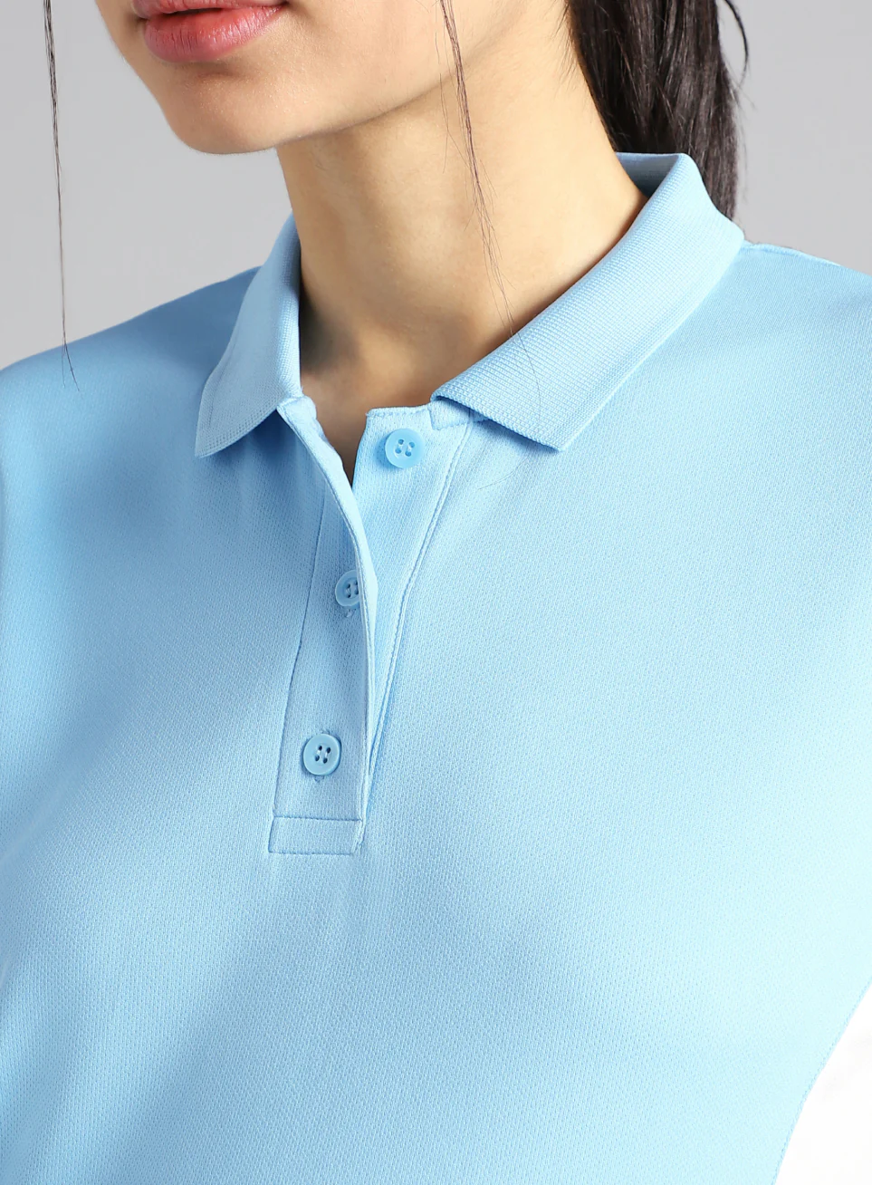 Women's Sky Blue True Performance Polo T-shirt - Image 7