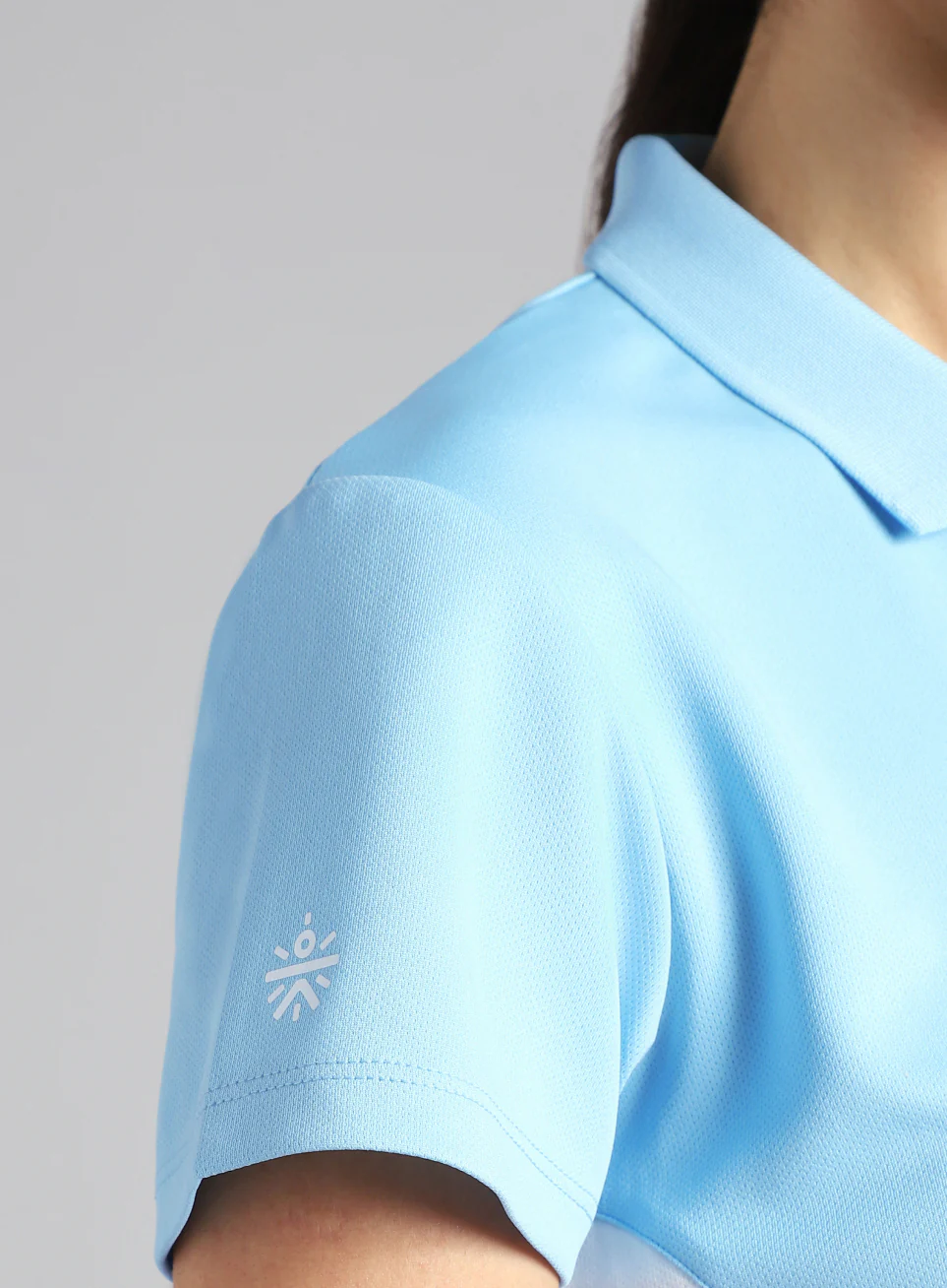 Women's Sky Blue True Performance Polo T-shirt - Image 9