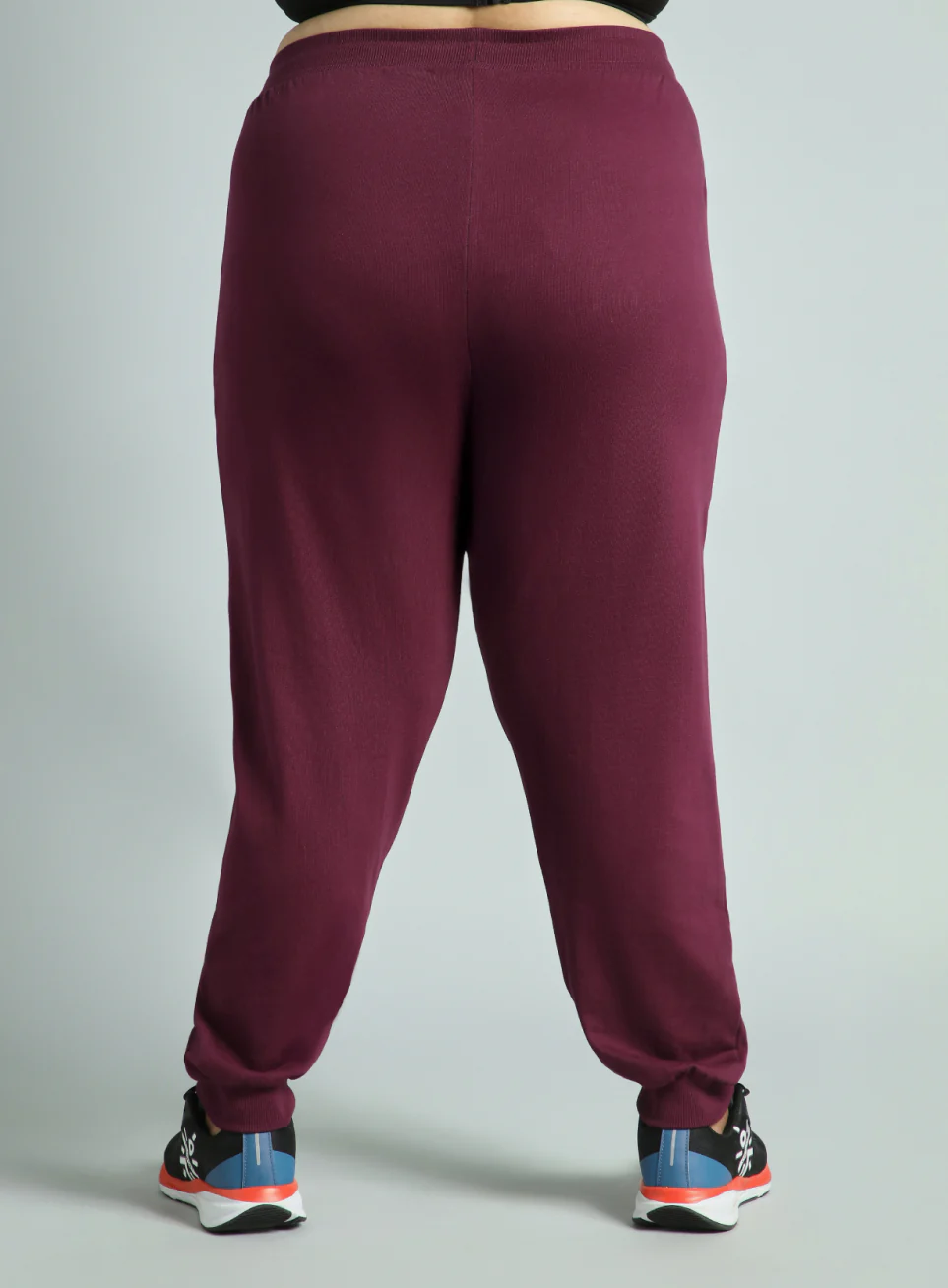 Women's Sky Maroon Cotton Plus Size Everyday Joggers - Image 6