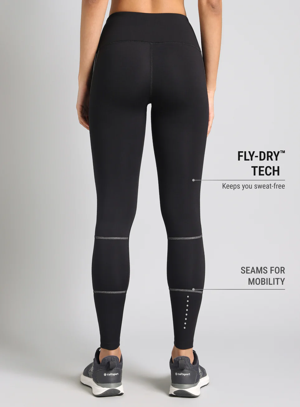 Women's Black Absolute Fit Solid Running Tights - Image 6
